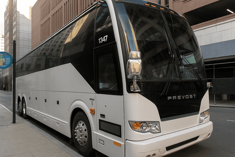 a Charter Bus Rental Shawnee coach bus