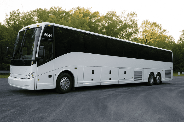 exterior of Charter Bus Rental Shawnee coach bus